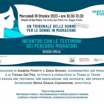 Foto: Tribunale delle donne per i diritti delle donne in migrazione: quarto incontro a Reggio Emilia
