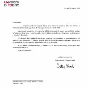 Foto Congratulazioni a Cristina Prandi, prima Rettrice dell'Università degli Studi di Torino 1