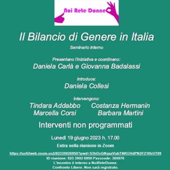 Foto: IL BILANCIO DI GENERE IN ITALIA