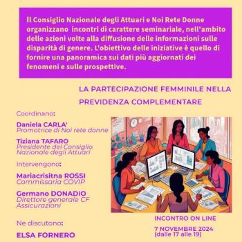 Foto: LA PARTECIPAZIONE FEMMINILE NELLA PREVIDENZA COMPLEMENTARE