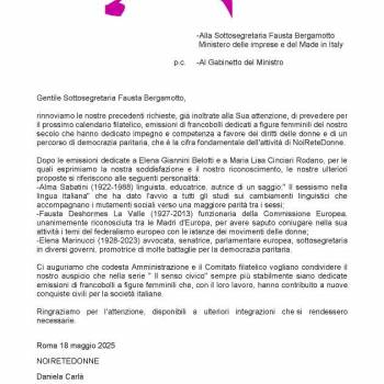 Foto: Calendario filatelico: richiesta emissioni di francobolli dedicati a figure femminili del nostro sec