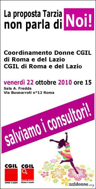Foto: Consultori / Lazio. CGIL: no alla proposta Tarzia