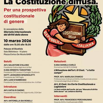 Foto: Costituzione diffusa / A Bari (Palazzo di Giustizia) incontro il 10 marzo