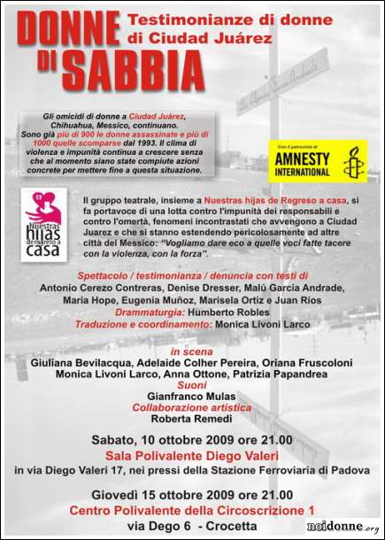 Foto: Donne di Sabbia, testimonianza di donne di Ciudad Juarez